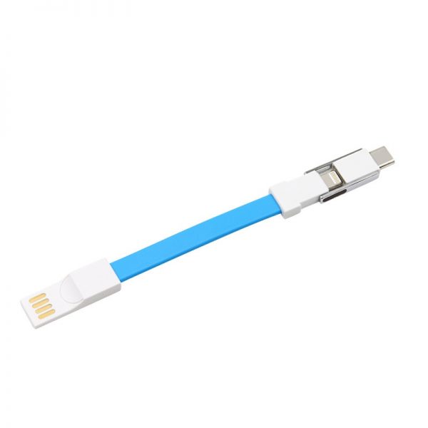 Portable 3in1 magnetic charging cable with keychain for IOS for Android for Type C device