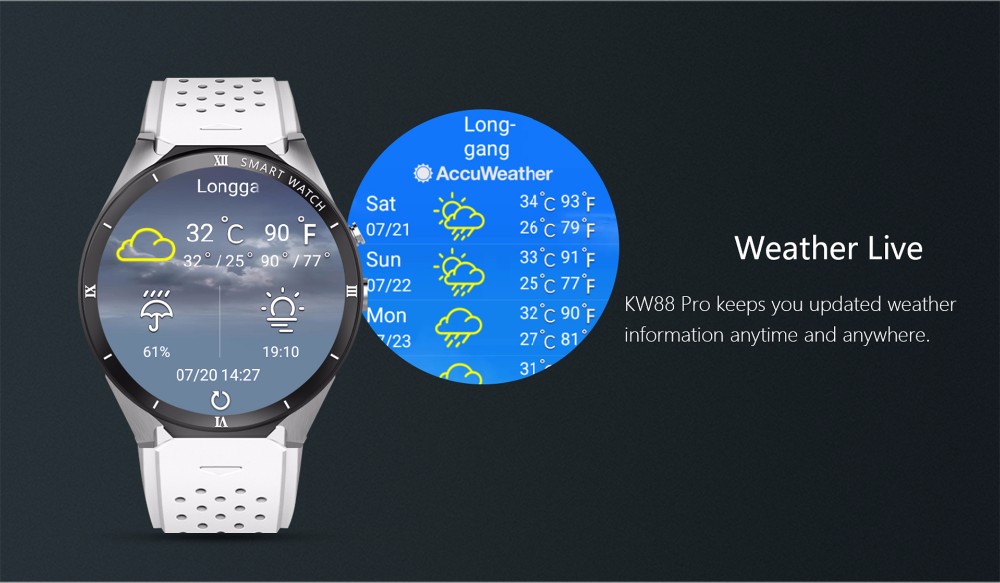 Mobile phone portable watch KW88pro Android with walking running pedometer