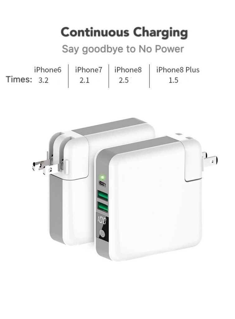 travel usb AC charger Qi wireless power bank 