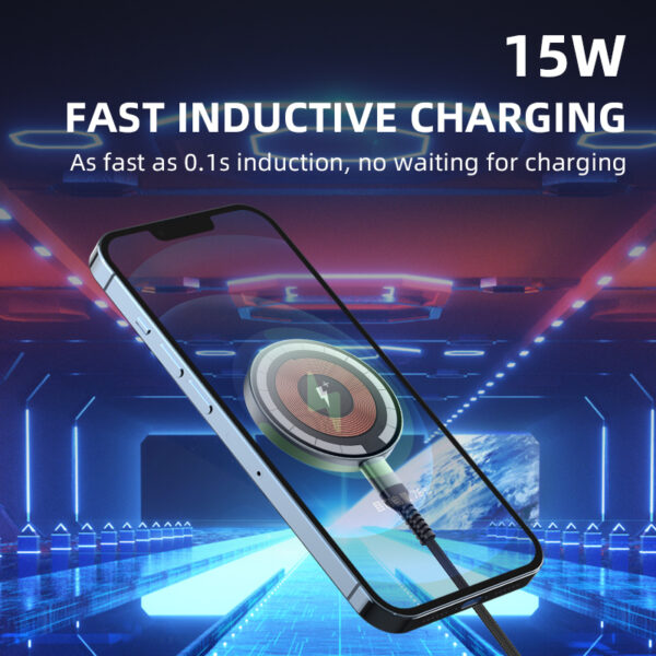 OEM 15W Ultra-Thin Transparent Magnetic Wireless Charger by GCC ELECTRONIC