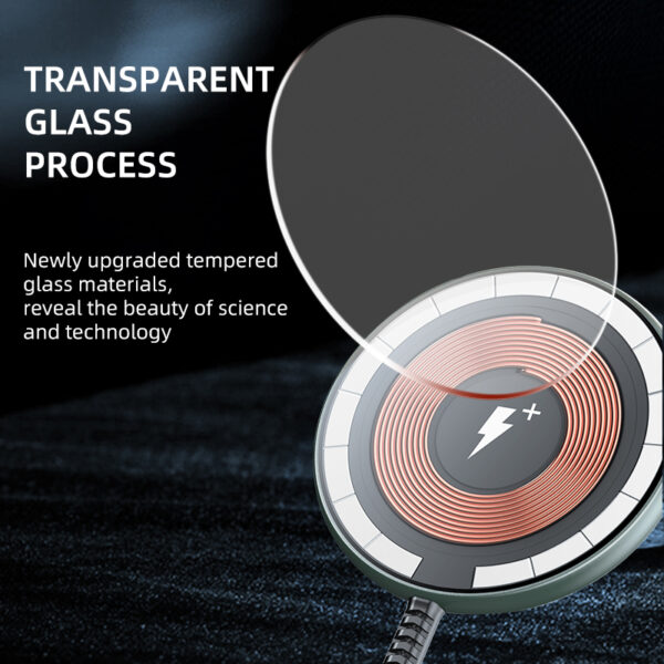Slim and Sleek 15W Transparent Magnetic Wireless Charger by GCC ELECTRONIC