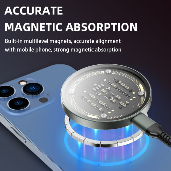Wholesale 15W Ultra-Thin Transparent Magnetic Wireless Charger from GCC ELECTRONIC