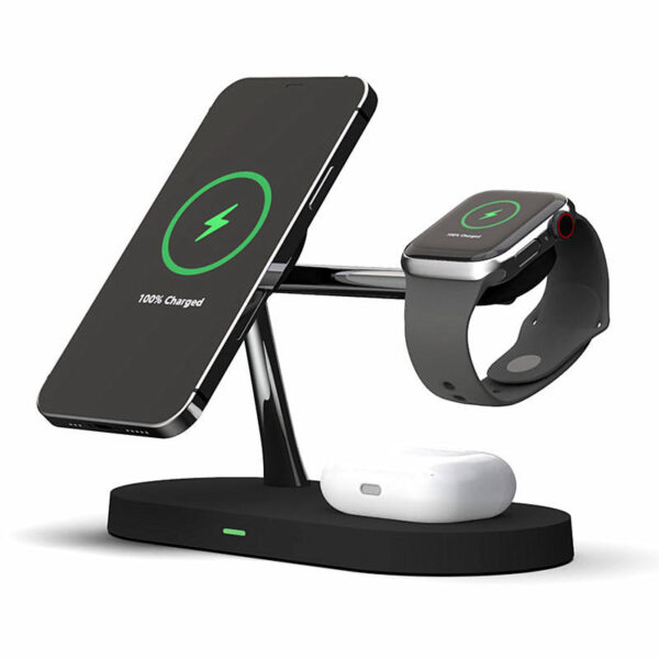 GCC ELECTRONIC 5 in 1 Magnetic Wireless Charger The Ultimate Charging Station for iPhone Pro Max, Apple Watch, and AirPods