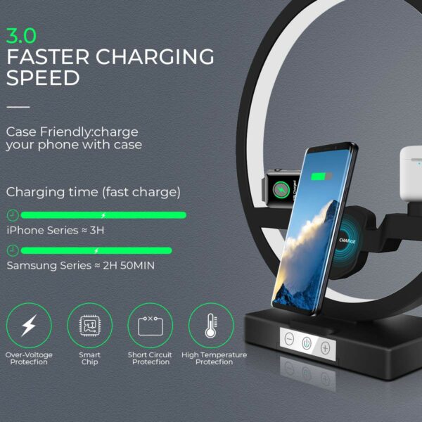 30W fast charging station with nightlight