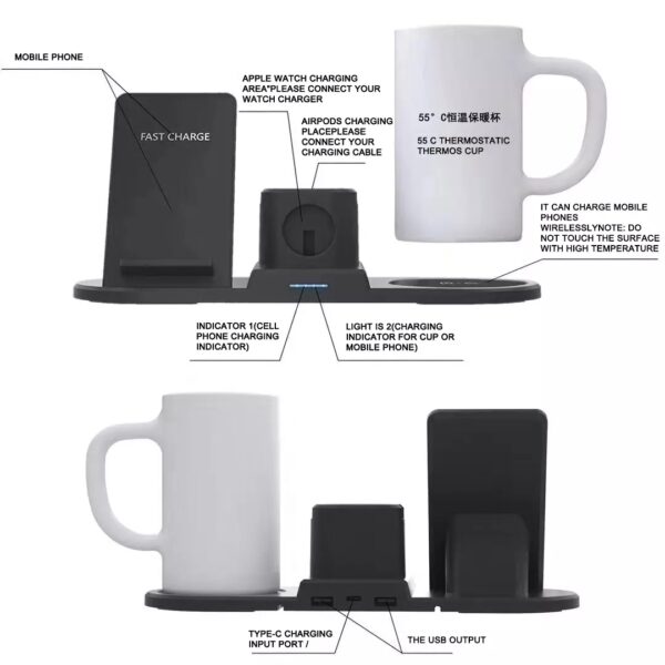 Wireless Charger Mug Heating Cup Warmer