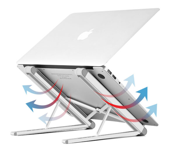 Portable Laptop Stand, Aluminum Foldable Holder, 6 Levels Height & Angle Adjustable Aluminum Ventilated Notebook Riser for MacBook Air Pro, More 10-15.6 inches PC Computer, Tablet, iPad
