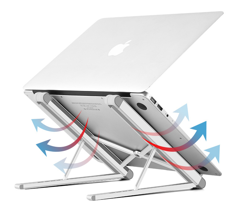 Portable Laptop Stand, Aluminum Foldable Holder, 6 Levels Height & Angle Adjustable Aluminum Ventilated Notebook Riser for MacBook Air Pro, More 10-15.6 inches PC Computer, Tablet, iPad 