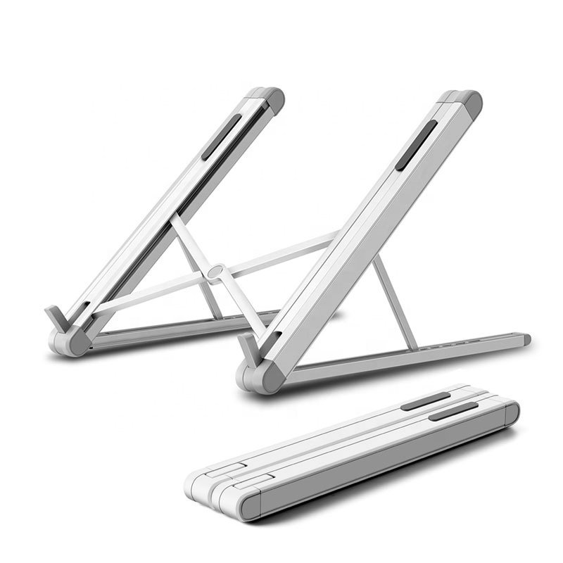 Portable Laptop Stand, Aluminum Foldable Holder, 6 Levels Height & Angle Adjustable Aluminum Ventilated Notebook Riser for MacBook Air Pro, More 10-15.6 inches PC Computer, Tablet, iPad 