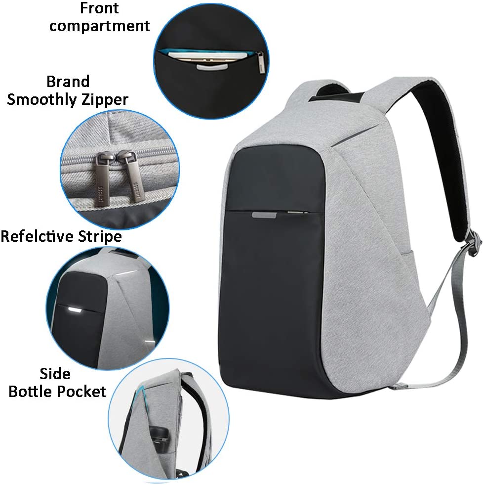 Anti-theft Travel Backpack Business Laptop School Book Bag with USB Charging