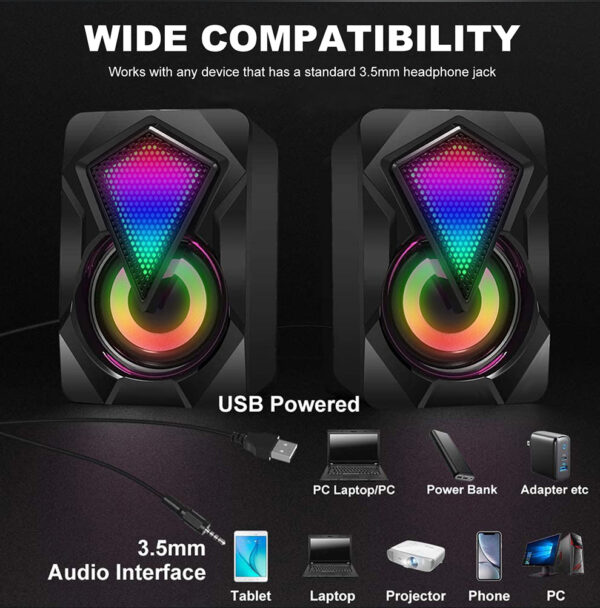 2.0 USB Computer Speakers RGB