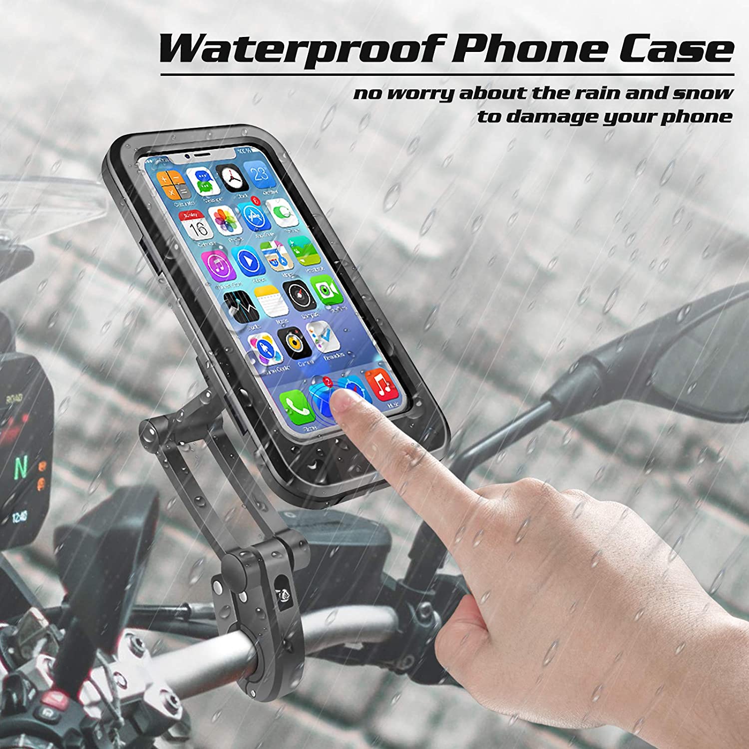 Bike Mobile Phone Holder Bicycle Motorbike 360 Waterproof Mount Case For Iphone 