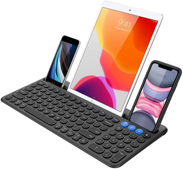 Computer Desktop Laptop Surface Tablet Smartphone Built-in Rechargeable Battery Dual channel bluetooth wireless keyboard