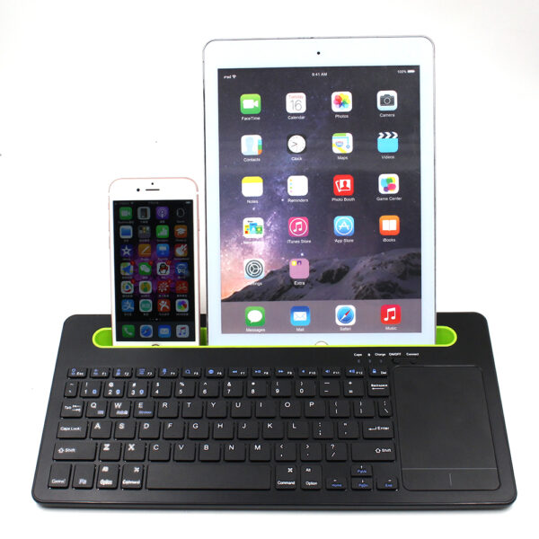 Multi devices computer wireless keyboard BCM20730 with mouse pad Built