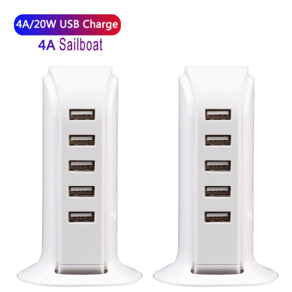 Fast Wall Charging Station Block 5 USB Ports(Shared 4A) USB Tower Home Office