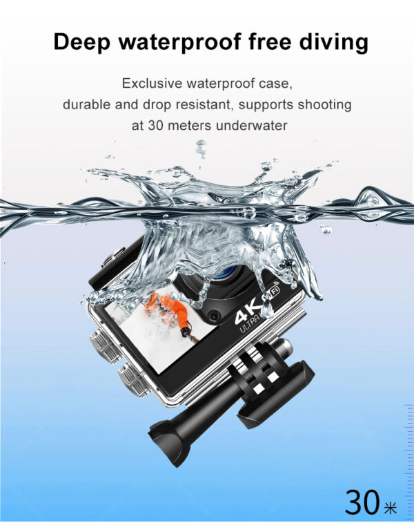 Dual Screen 4K Action Camera 16MP Underwater Waterproof Sport Camera GC-S60TR