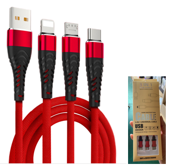 03 One for three fast charging braided data cable