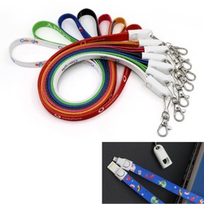 35 Polyester lanyard two-in-one charging cable