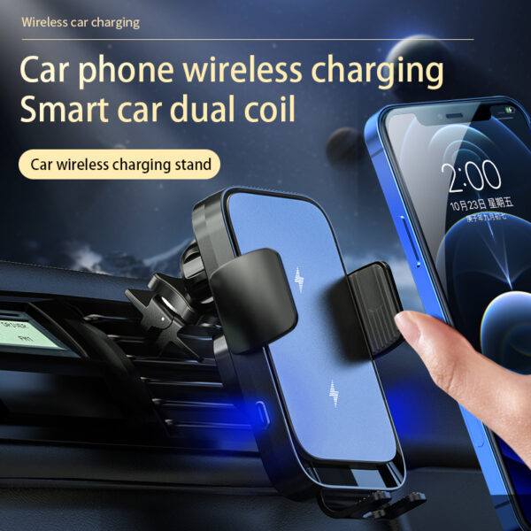 car wireless charger phone mount air vent Qi 15W charging auto holder X8