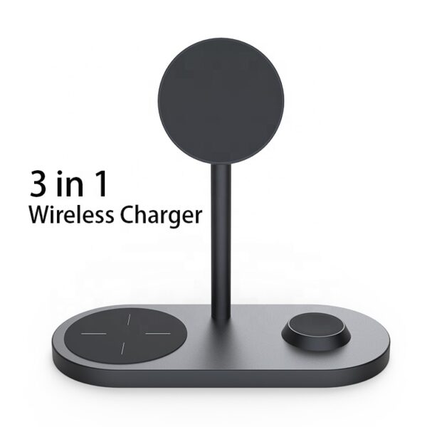 15W Magnetic 3 In 1 Wireless Charger Induction Fast Charging Station Qi Certified Wireless Charging Dock Station X23 for iPhone 1213