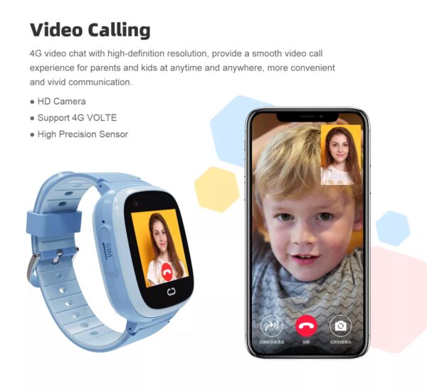 video calling 4G video with high-definition resolution, provide a smooth video call experience for parents and kids at anytime and anywhere, more convenient and vivid communication. HD camera Support 4G volte High precision sensor