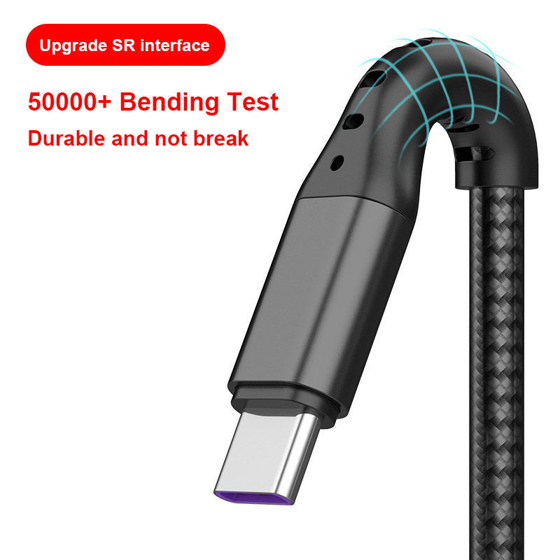 Multiple 3 In 1 Braided Fishnet Cable C203 Fast Charging 5A Super 66W For iPhone Android Micro USB-C Port Upgrade SR interface 50000+ bending test durable and not break