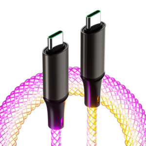 Car RGB ambient strip LED light 66W USB charging cable USB-C TO USB-C