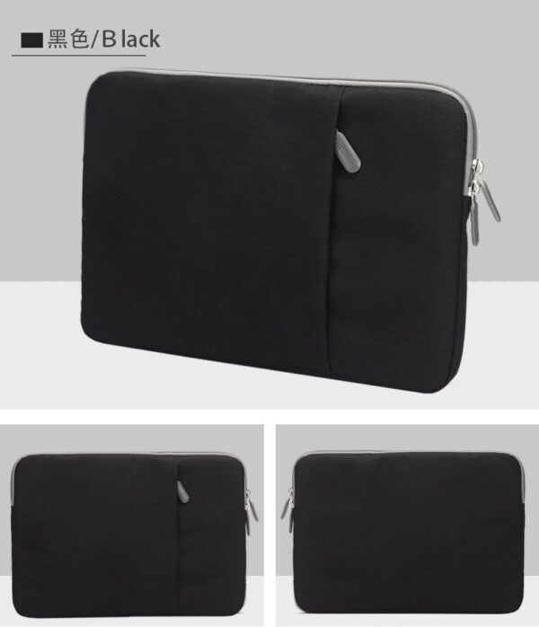 MacBook AirPro Bag Laptop Sleeve Polyester Vertical Case with Pocket Black