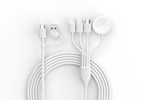 4 in 2 Apple Watch Charger Cable, Multi USB AC Charging Cable 4FT Wireless iWatch Charger white