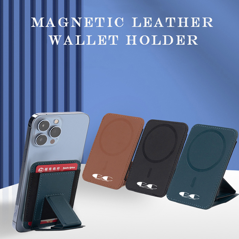 GCC ELECTRONIC Ultra Slim Card Holder Magnetic Leather Wallet - Organice tu láakal yéetel estilo elementos