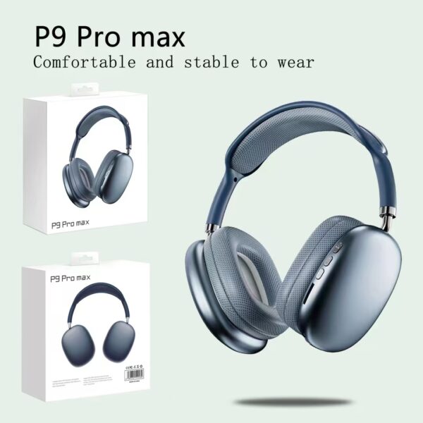 P9 Pro Max Wireless Headphones Bluetooth Headset with Mic Noise Cancelling Headsets Stereo Sound Travel Sport Game Wireless Headphone TF Insertable With Mic For All Phones - تصوير 8