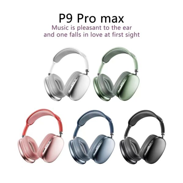P9 Pro Max Wireless Headphones Bluetooth Headset with Mic Noise Cancelling Headsets Stereo Sound Travel Sport Game Wireless Headphone TF Insertable With Mic For All Phones - تصوير 7