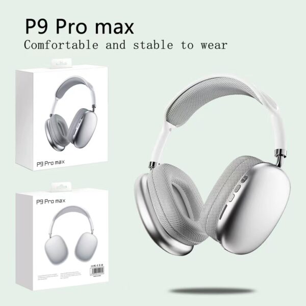 P9 Pro Max Wireless Headphones Bluetooth Headset with Mic Noise Cancelling Headsets Stereo Sound Travel Sport Game Wireless Headphone TF Insertable With Mic For All Phones - تصوير 5