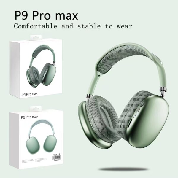 P9 Pro Max Wireless Headphones Bluetooth Headset with Mic Noise Cancelling Headsets Stereo Sound Travel Sport Game Wireless Headphone TF Insertable With Mic For All Phones - تصوير 4