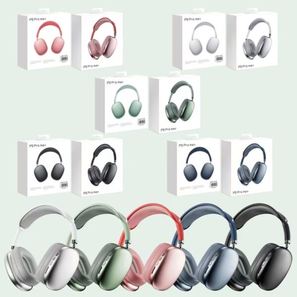 P9 Pro Max Wireless Headphones Bluetooth Headset with Mic Noise Cancelling Headsets Stereo Sound Travel Sport Game Wireless Headphone TF Insertable With Mic For All Phones - تصوير 6