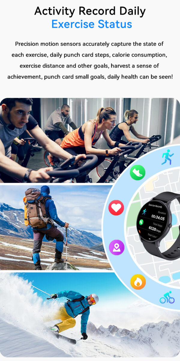 IP68 Waterproof Sports Swimming Smart Watch with Heart Rate Blood Pressure Blood Oxygen - ਚਿੱਤਰ 5